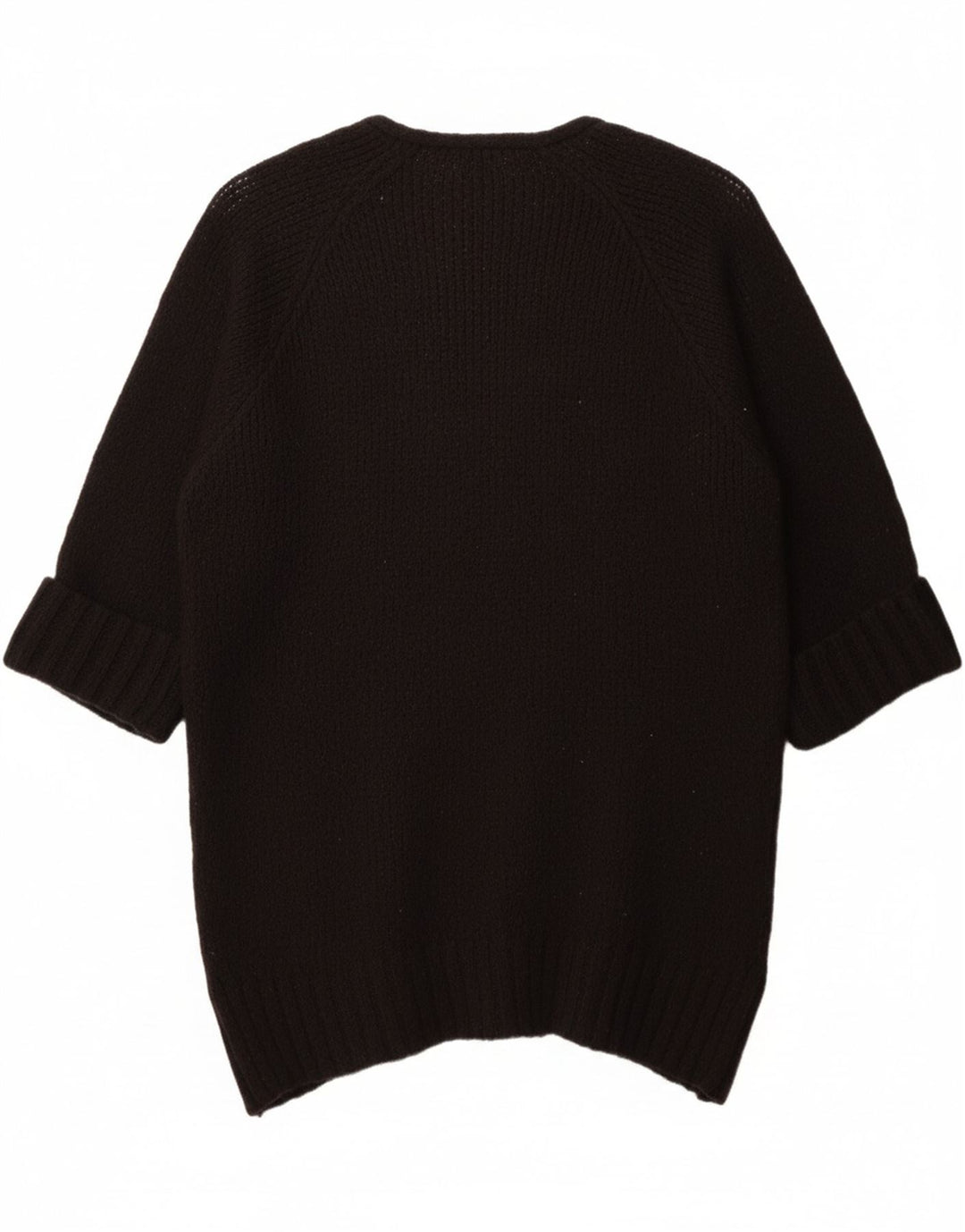 ZARA Womens Oversized Longline Open Cardigan Sweater UK 10 Small Black