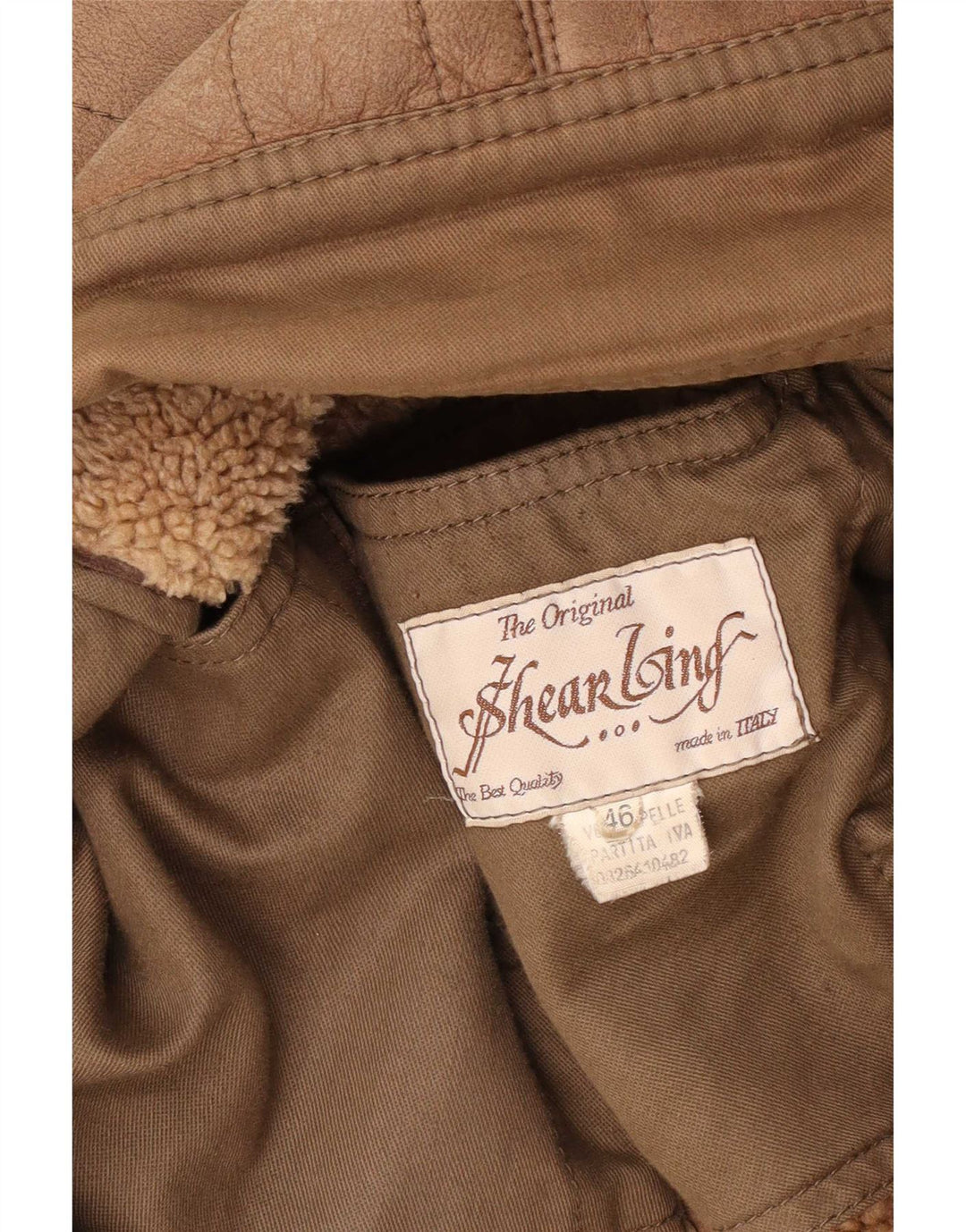 Jachetă de piele supradimensionată pentru femei Sherpa Vintage IT 46 Maro mare