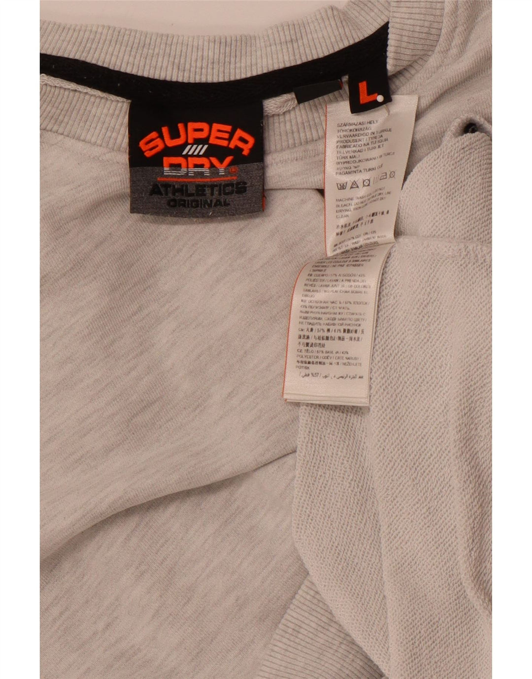 SUPERDRY Hanorac grafic pentru bărbați Pulover mare din bumbac gri