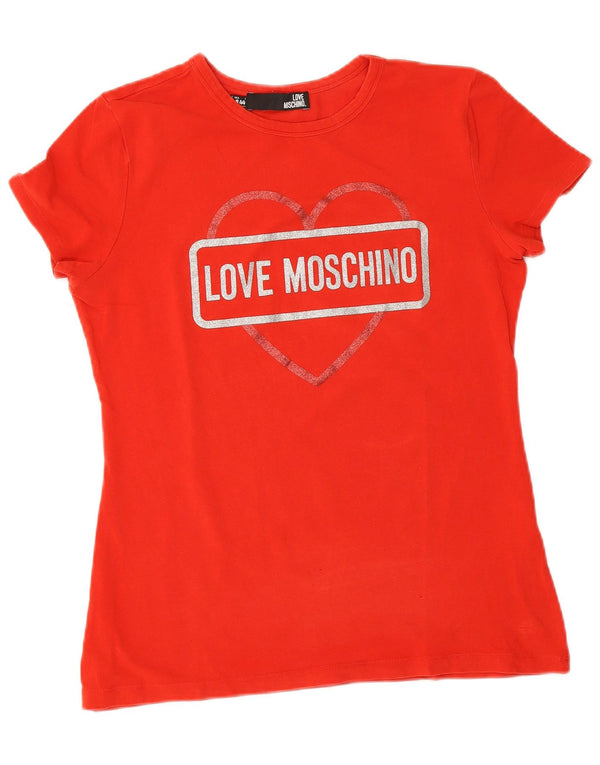 Tricou grafic Moschino pentru femei Top UK 12 Bumbac roșu mediu