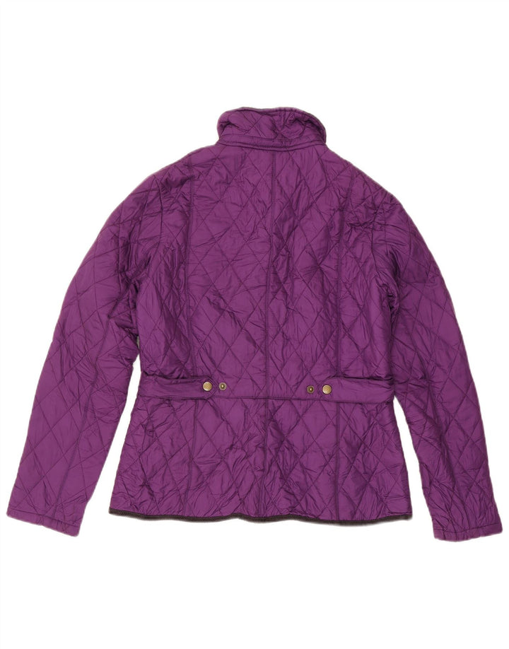 Jachetă matlasată pentru femei Barbour UK 12, mov mediu, poliester color bloc