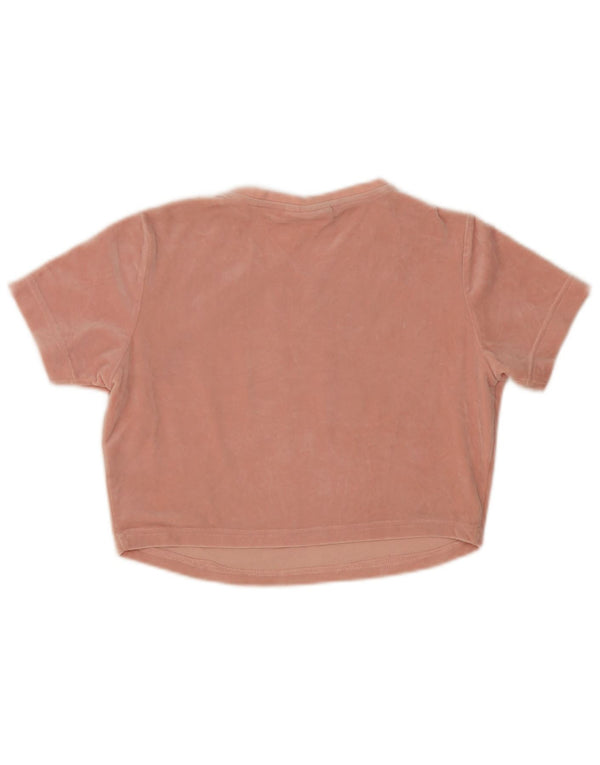 Tricou Juicy Couture Crop Velour pentru femei, UK 18 XL, poliester roz