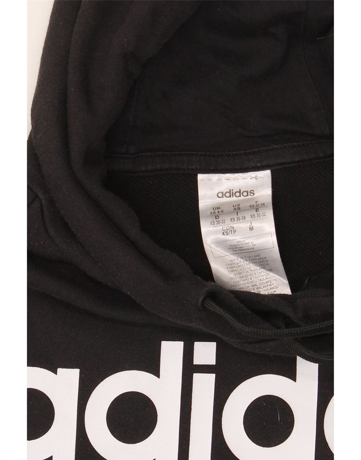 ADIDAS Pulover supradimensionat cu capota cu grafic pentru femei UK 4/6 XS Negru