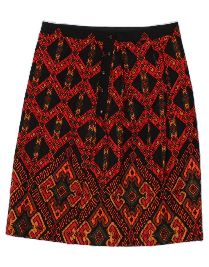 VINTAGE Womens Abstract Pattern Straight Skirt  W30 Medium  Red Vintage Vintage and Second-Hand Vintage from Messina Hembry 