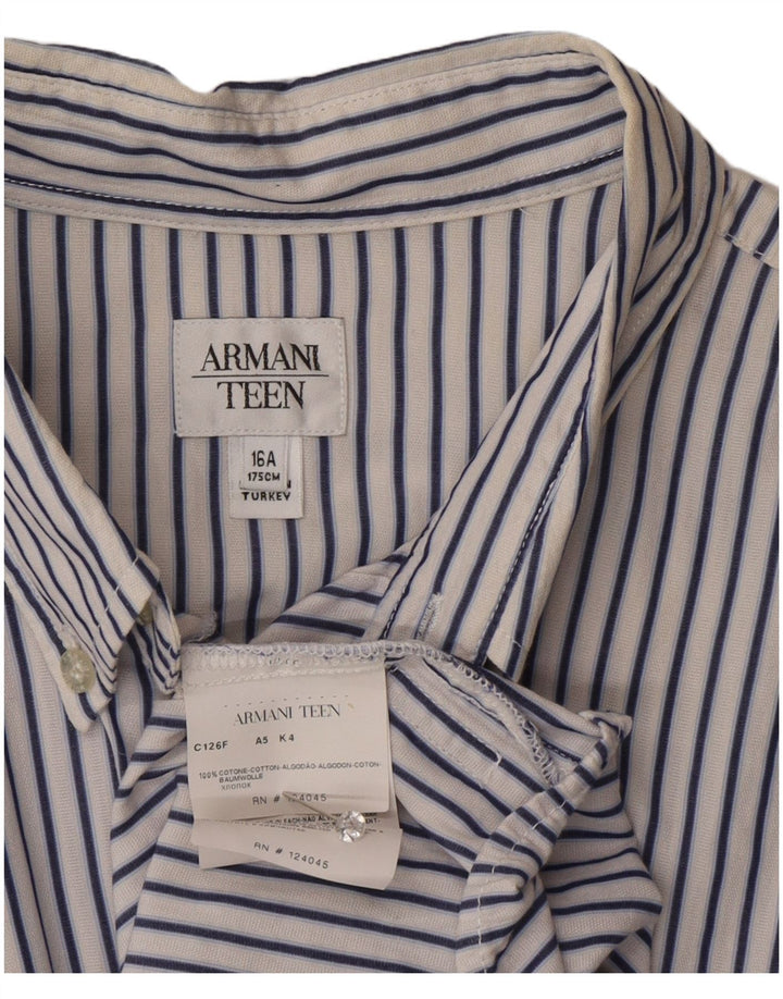 Cămașă Armani Băieți 15-16 Ani Bumbac cu dungi Albe