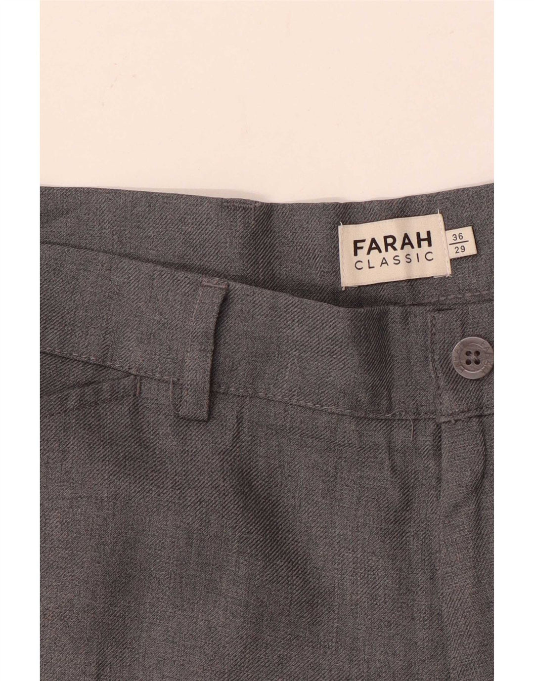 Pantaloni casual Farah pentru bărbați, cu tăiere clasică, L36 L29, poliester gri