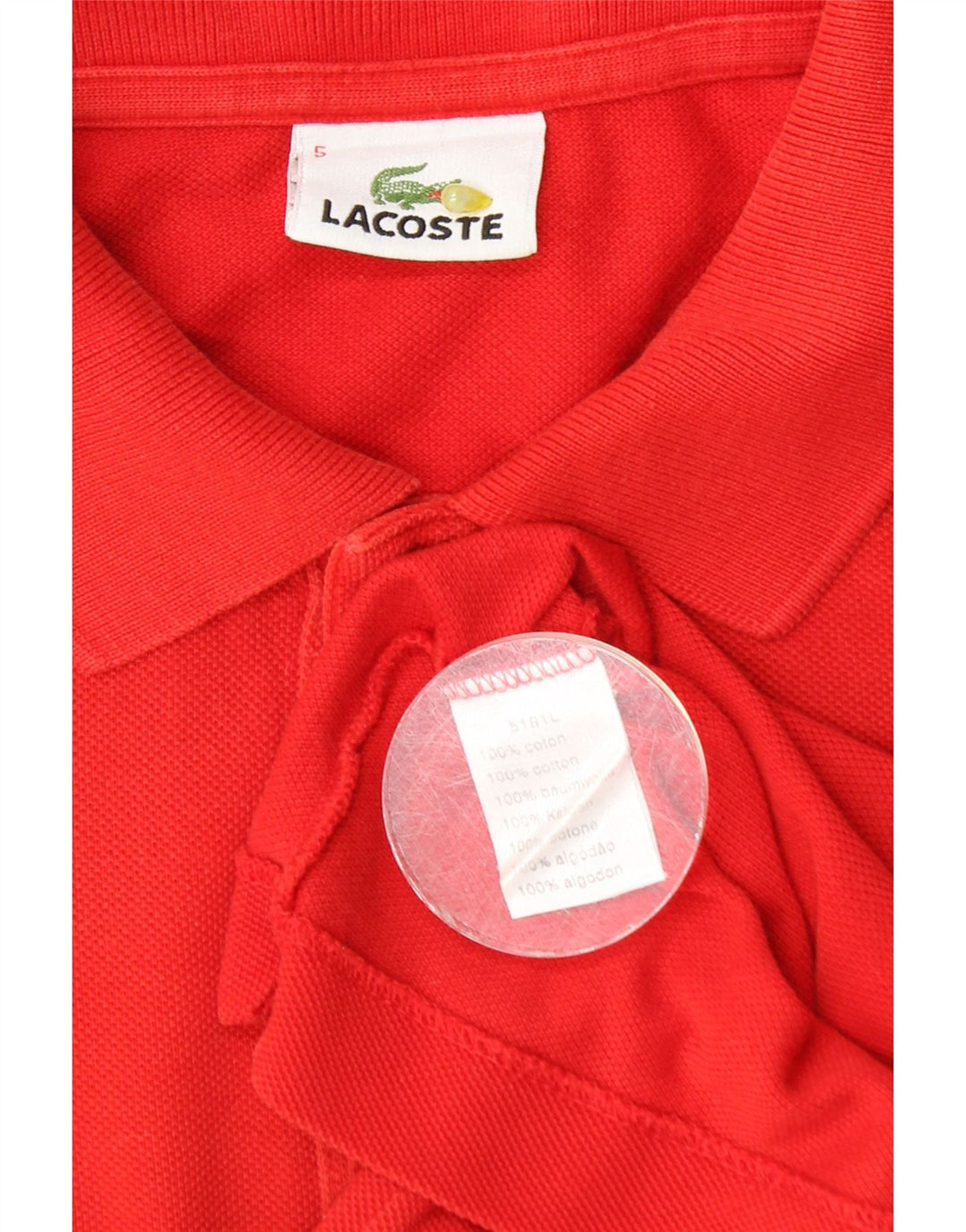Tricou polo Lacoste pentru bărbați, mărimea 5, bumbac roșu mare