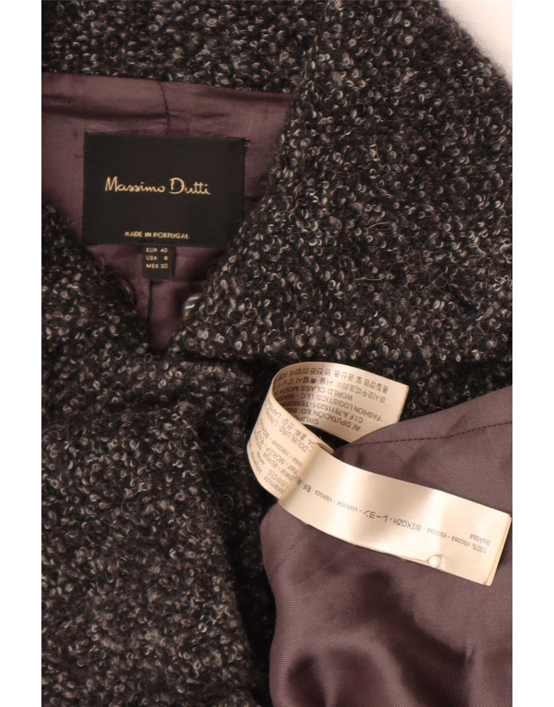 Pardesiu Massimo Dutti pentru damă EU 40, gri mediu, viscoză cu pete