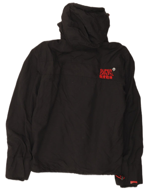 Jachetă Windbreaker cu glugă Superdry pentru femei UK 14 Medium Black Nylon