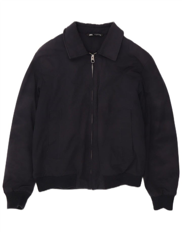 Jachetă Bomber pentru bărbați Zara UK 38 Medium Bleumarin Poliester
