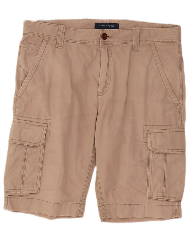 Pantaloni scurți cargo Tommy Hilfiger pentru bărbați W32, bumbac mediu bej