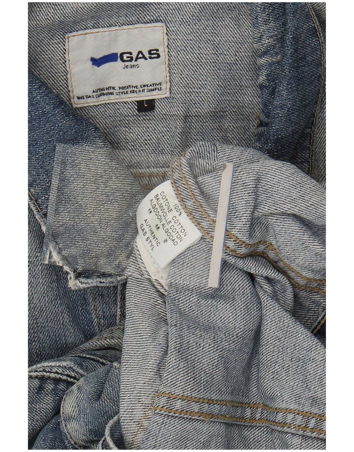 Jachetă pentru bărbați GAS Acid Wash denim UK 40, mare, albastru, bumbac