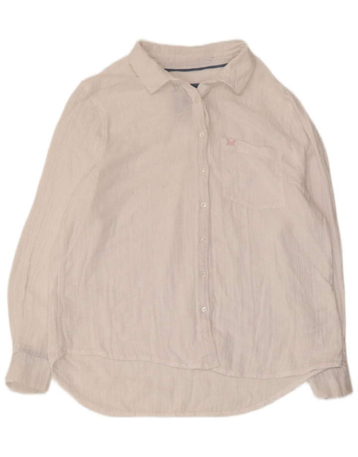 CREW CLOTHING Cămașă pentru femei UK 12 Bumbac alb mediu