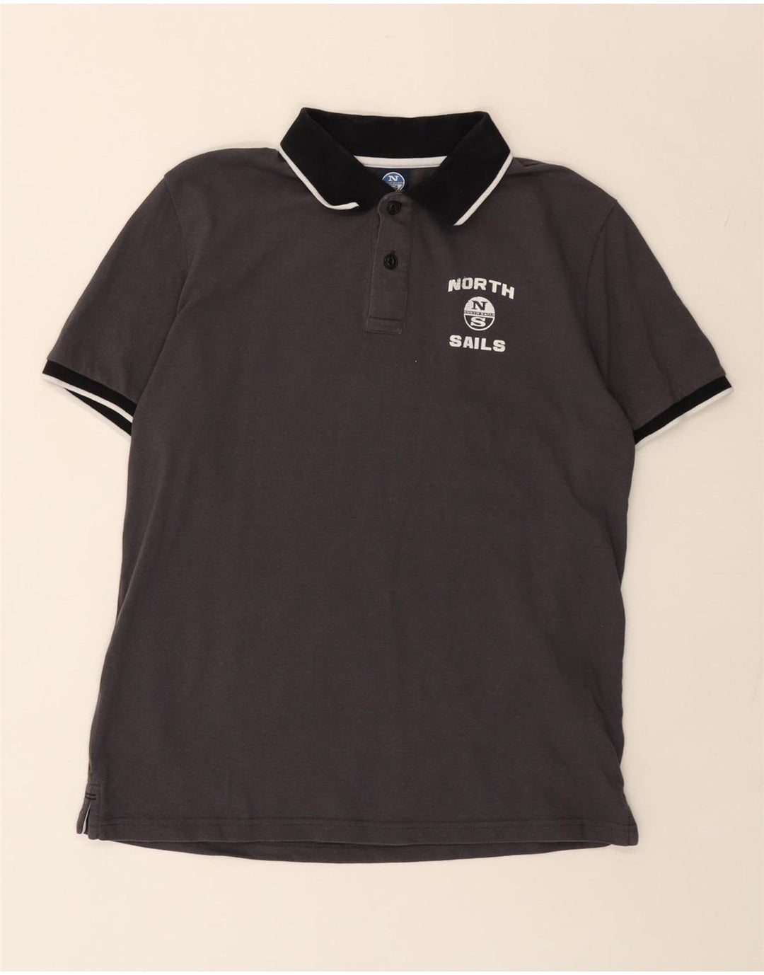 NORTH SAILS Tricou polo cu grafică pentru bărbați, bumbac gri mic