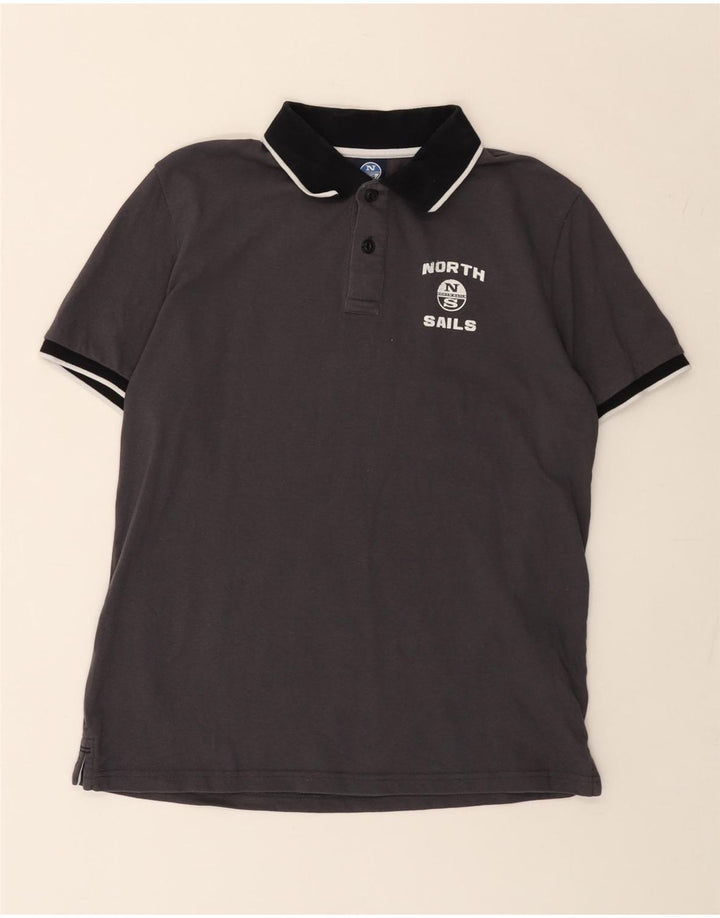 NORTH SAILS Tricou polo cu grafică pentru bărbați, bumbac gri mic