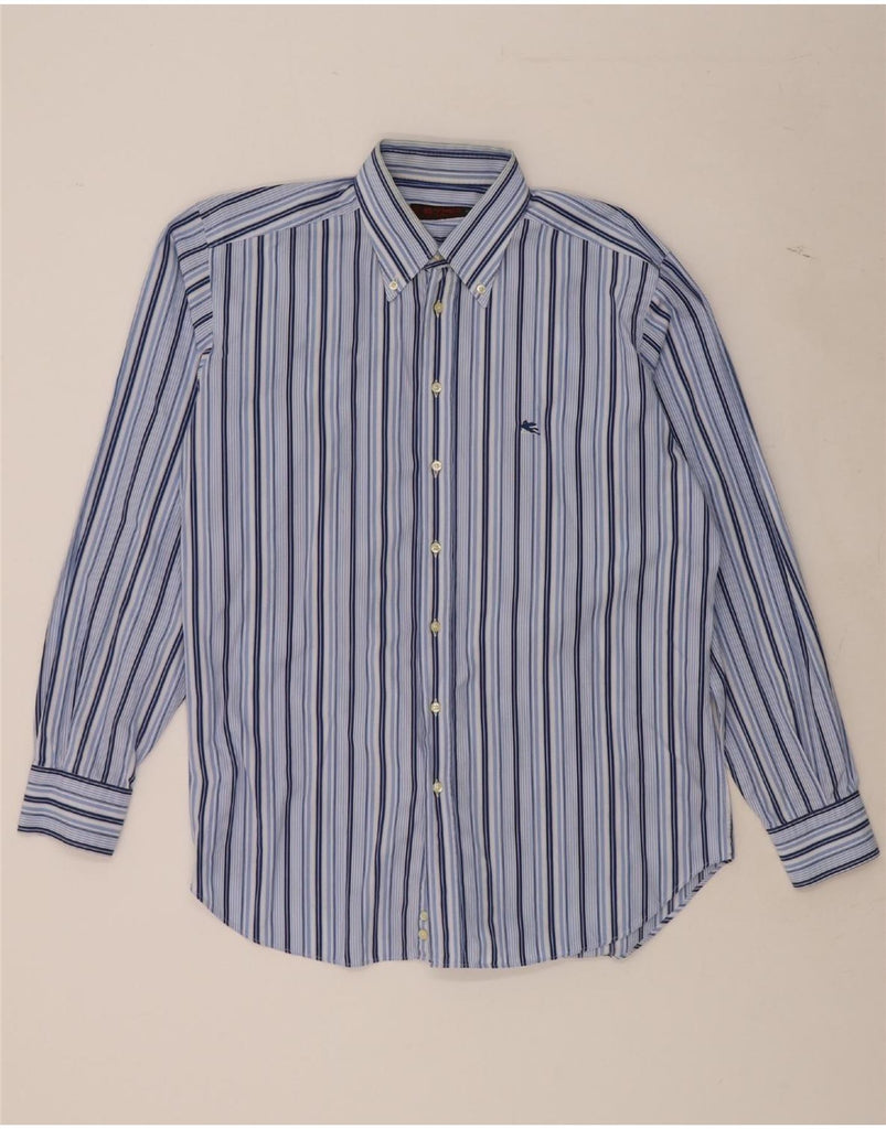 ETRO Mens Shirt Size 43 Large Blue Striped Vintage Etro and Second-Hand Etro from Messina Hembry 