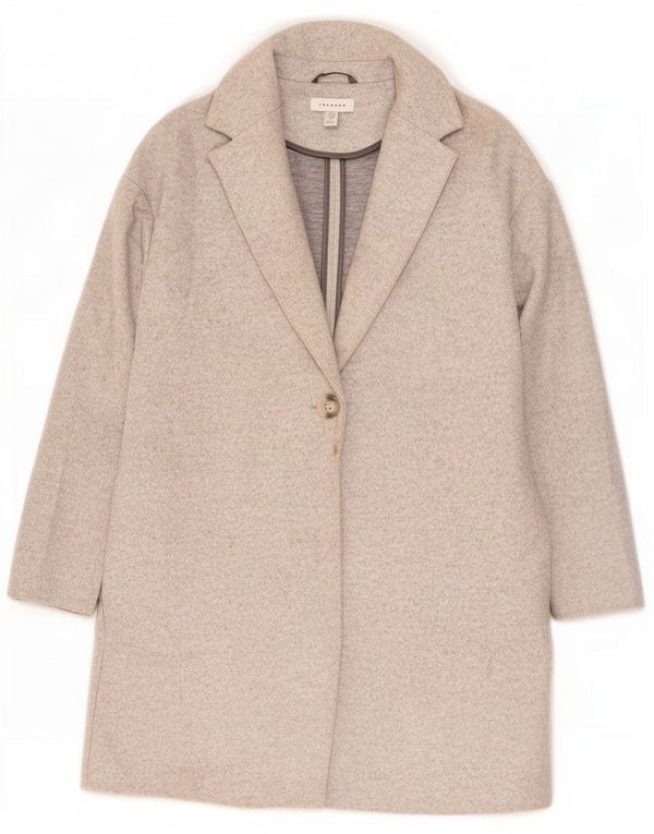 Topshop pardesiu supradimensionat pentru femei UK 8 mic poliester gri