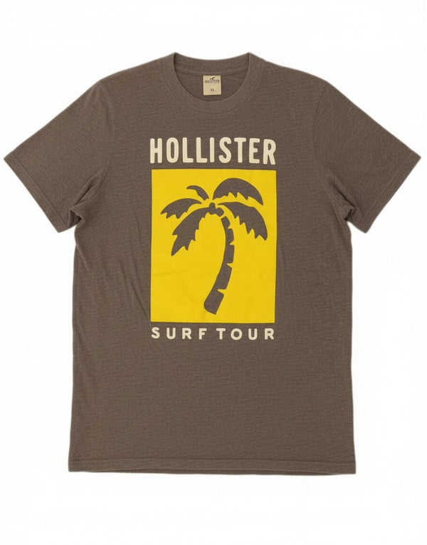 Tricou grafic Hollister pentru bărbați Top XL bumbac gri
