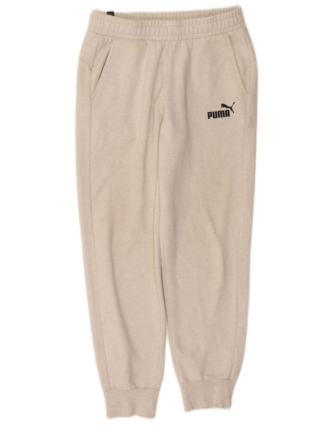 Pantaloni de trening Puma pentru bărbați Joggeri din bumbac alb mediu