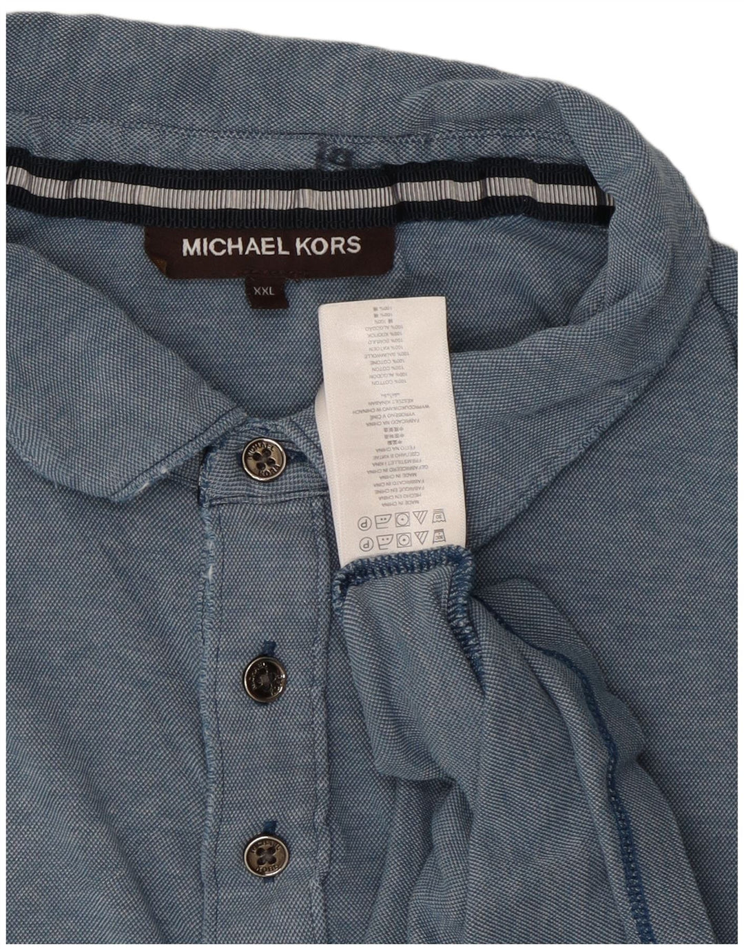 Tricou polo pentru bărbați Michael Kors 2XL, bumbac albastru