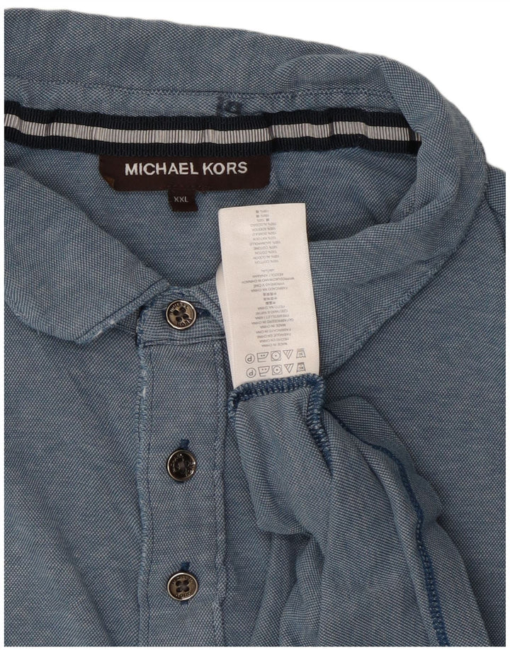 Tricou polo pentru bărbați Michael Kors 2XL, bumbac albastru
