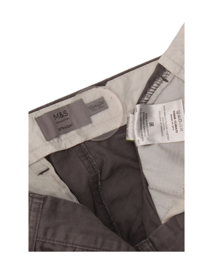 Pantaloni chino drepți pentru bărbați Marks & Spencer L32 L29 bumbac gri