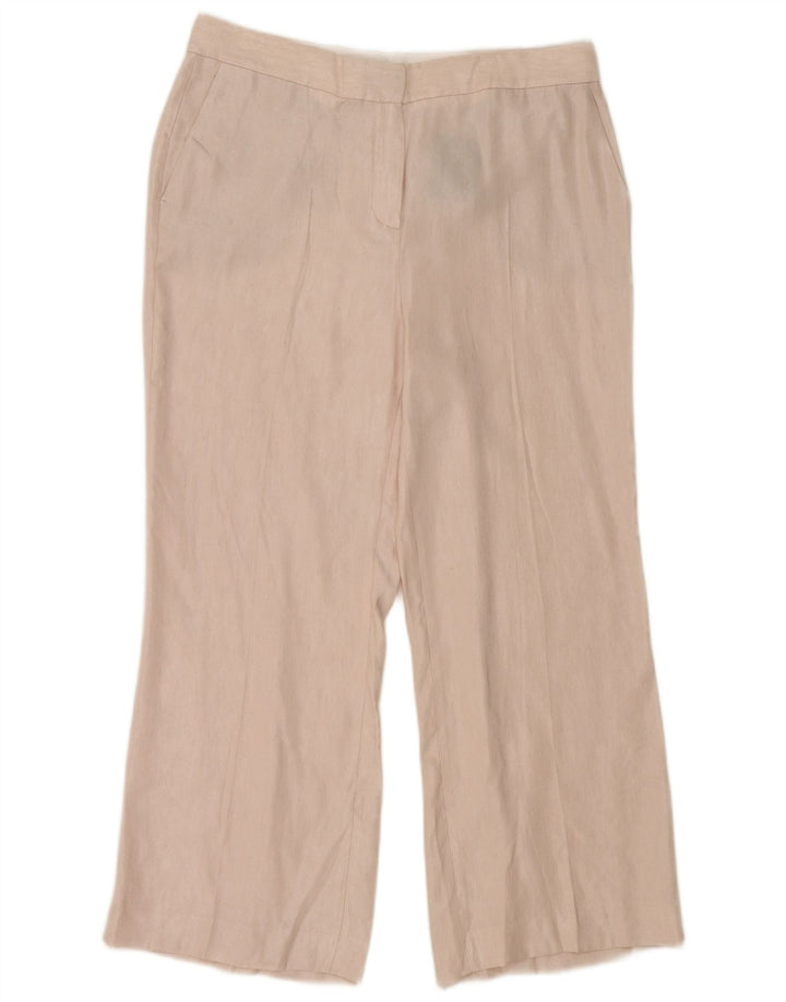 Pantaloni tăiați obișnuiți pentru femei Massimo Dutti EU 42 Large W32 L26 Roz