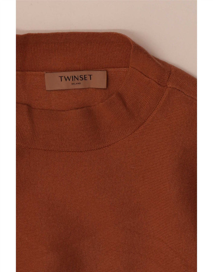 Twinset Top pentru femei cu mânecă lungă UK 12 Maro Mediu