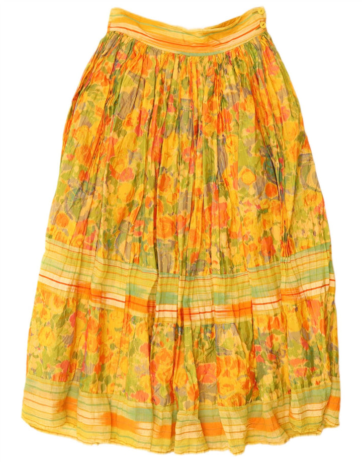 Opțiuni Fusta Maxi Evazată Femei IT 44 Medium W28 Viscoză Florală Galbenă