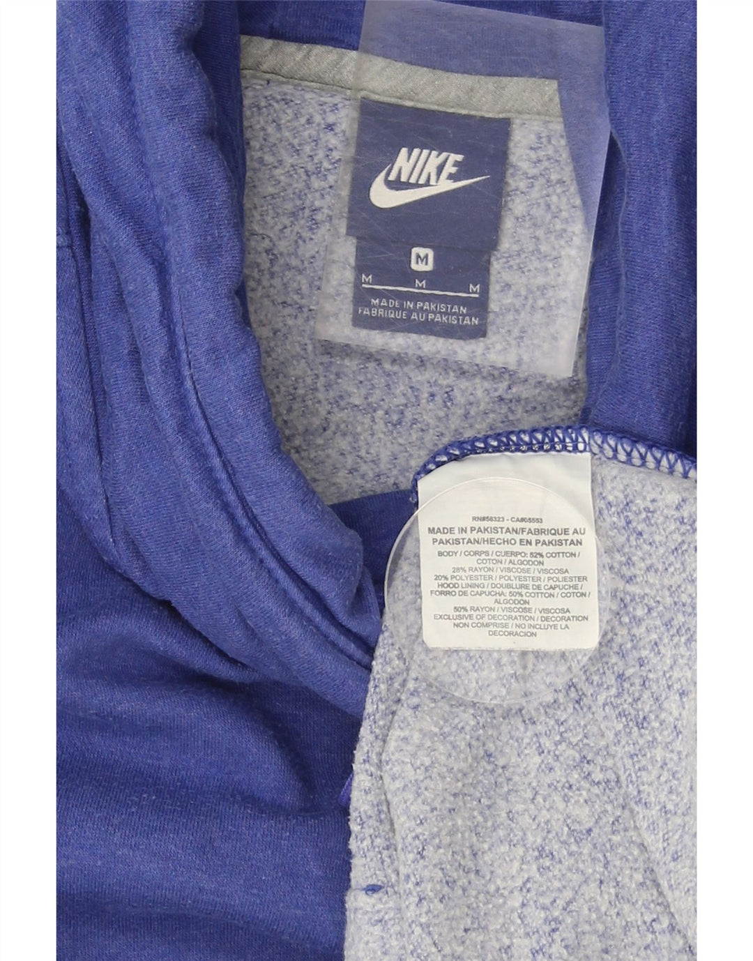 NIKE Womens Hoodie Jumper UK 14 Medium Blue Cotton Vintage Nike and Second-Hand Nike from Messina Hembry 