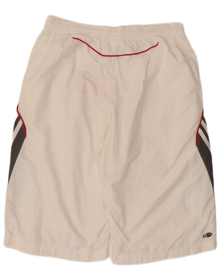 Pantaloni scurți sport pentru bărbați Adidas Climalite, alb mediu, poliester color bloc