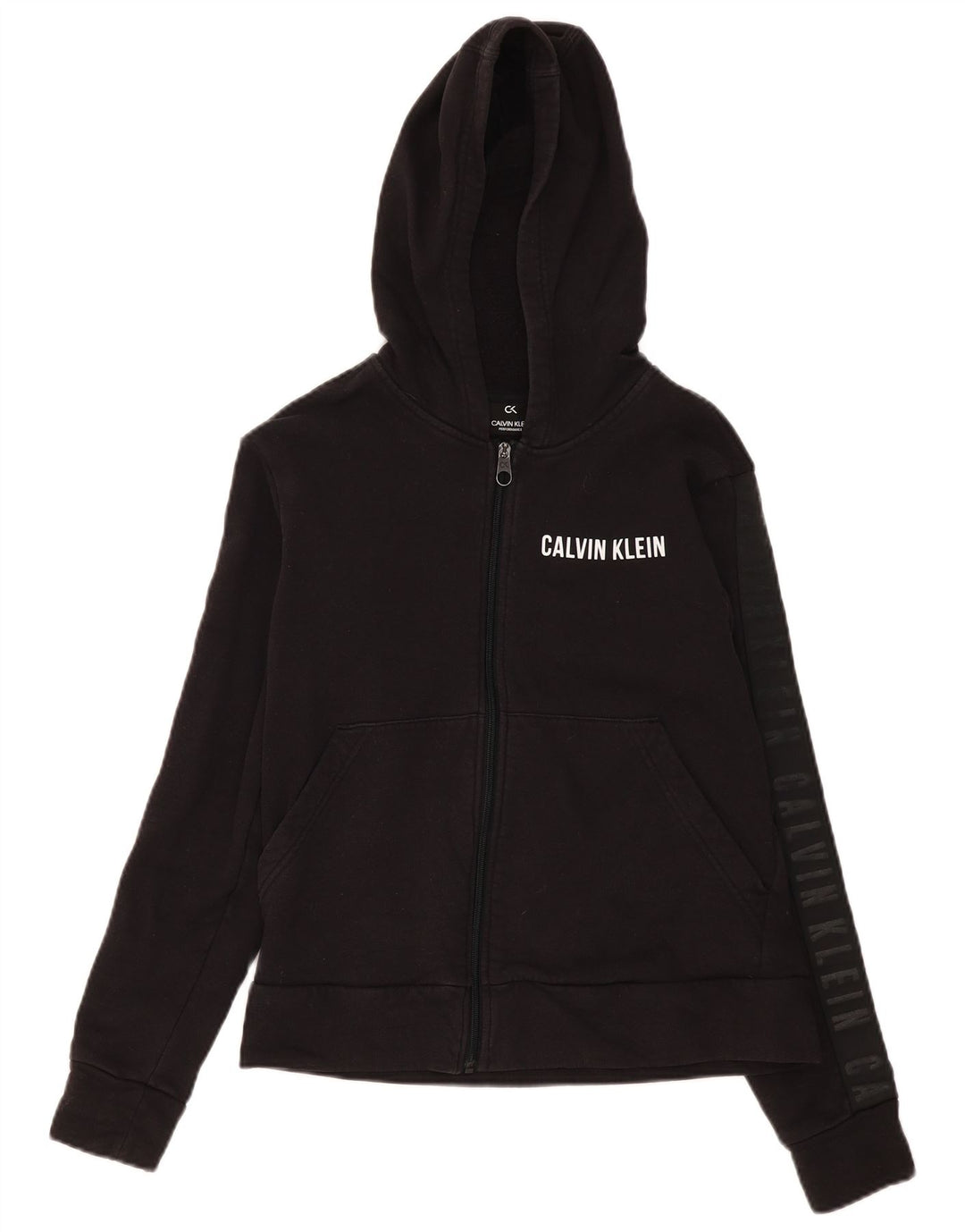 Pulover Calvin Klein pentru femei Performance Zip Hoodie UK 14 Medium Black