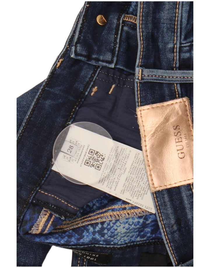 Blugi skinny de damă GUESS W28 L29 bumbac bleumarin