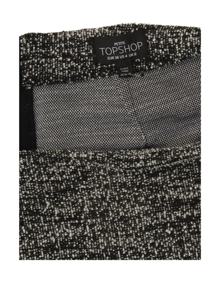 Fusta mini Topshop pentru femei UK 8 Small W27 Poliester negru cu pete