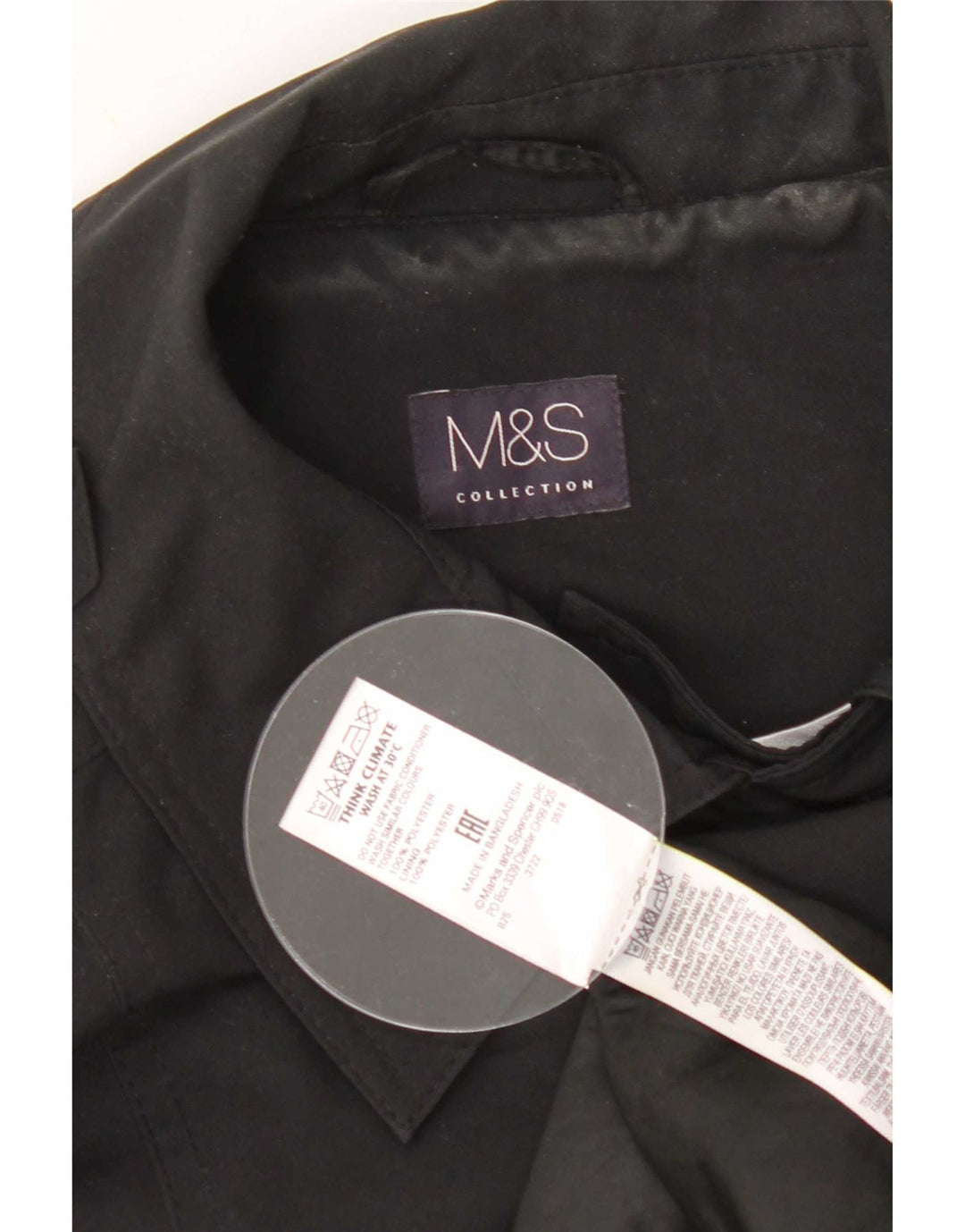 Trench pentru femei Marks & Spencer UK 16 Poliester negru mare