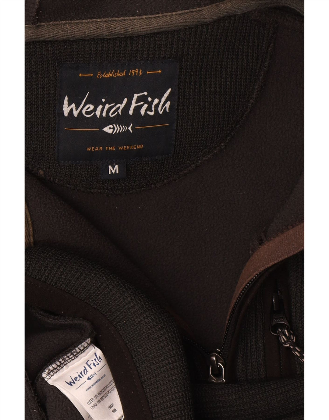 Pulover pentru bărbați Weird Fish, cu fermoar, poliester mediu negru