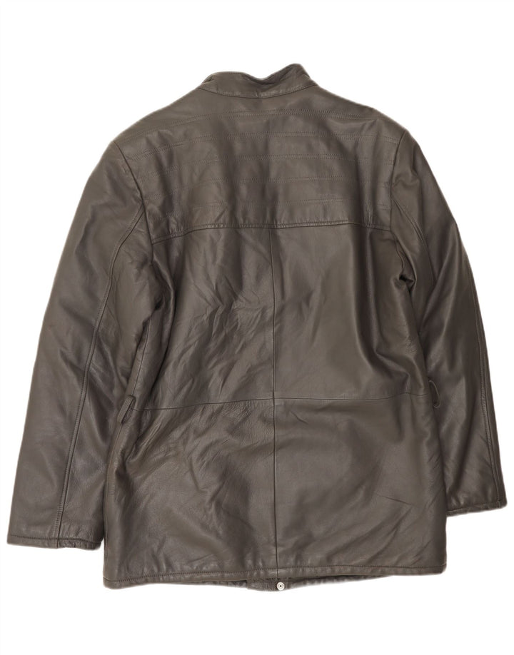 Jachetă de piele pentru bărbați VINTAGE UK 38, gri mediu