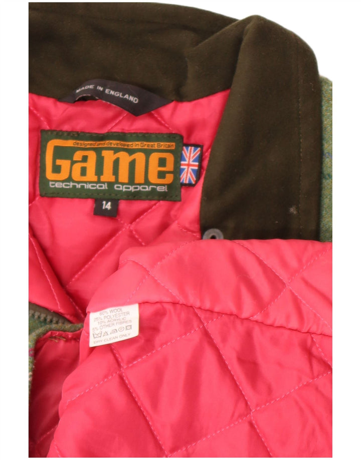 Game Technical Apparel Gilet pentru femei UK 14 Large Green Check Wool