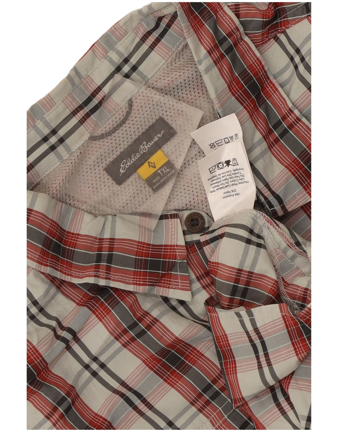 Cămașă cu mânecă scurtă pentru bărbați Eddie Bauer, poliester cu carouri XL