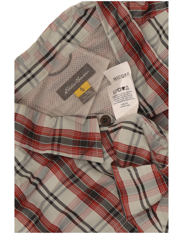 Cămașă cu mânecă scurtă pentru bărbați Eddie Bauer, poliester cu carouri XL