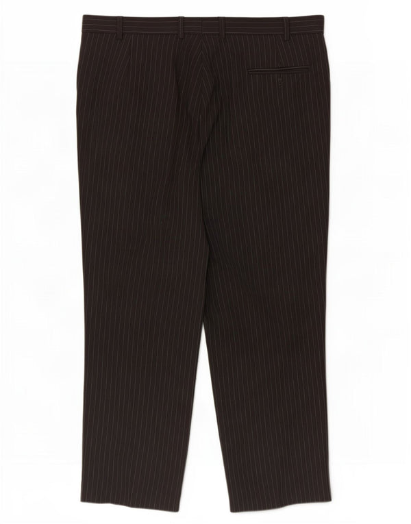 Marks & Spencer Pantaloni drepți pentru bărbați L40 L29 Negru cu dungi