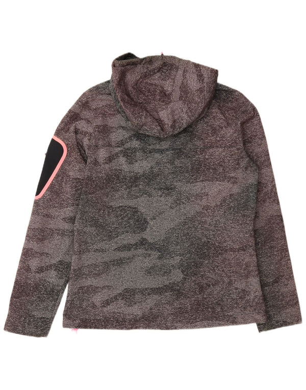 Pulover cu capota cu fermoar New Balance pentru femei UK 14 Camuflaj gri mediu