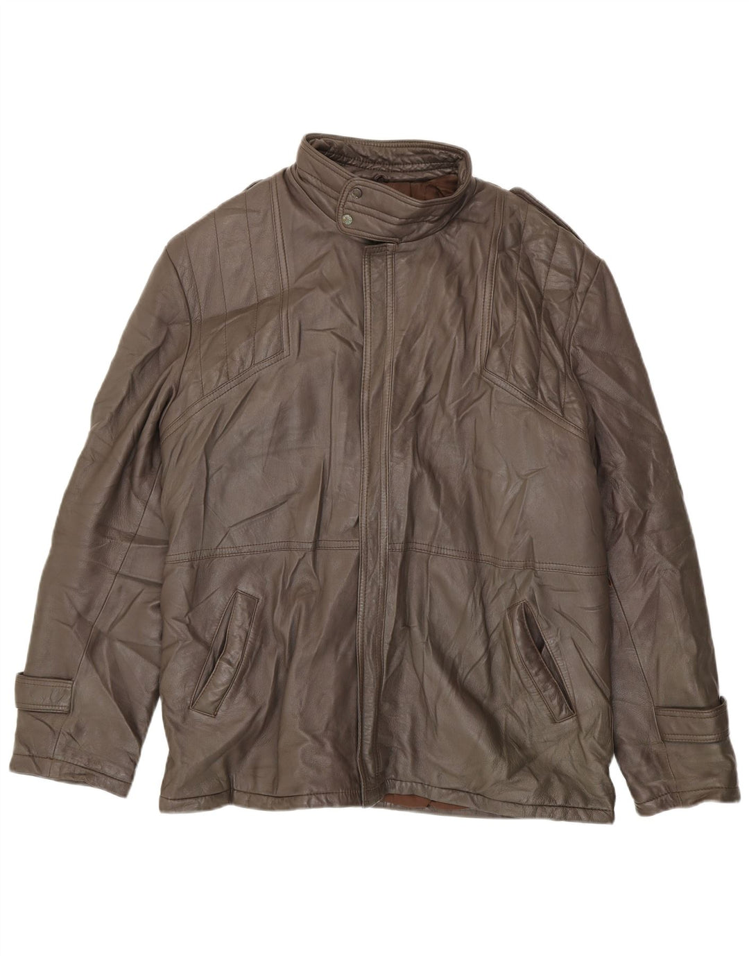 Jachetă de piele pentru bărbați VINTAGE IT 54 2XL din piele maro