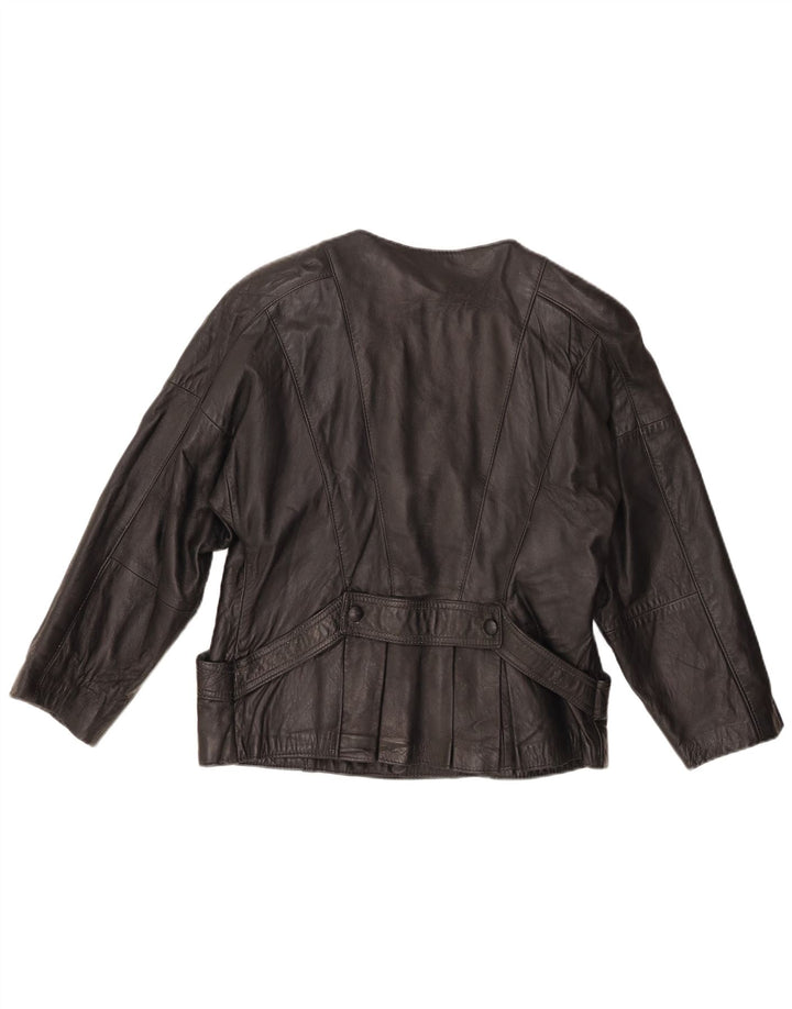 Jachetă de piele vintage pentru femei UK 10 Small Black