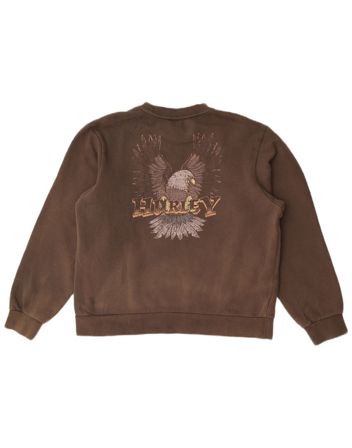 Pulover grafic pentru bărbați Hurley XS bumbac maro