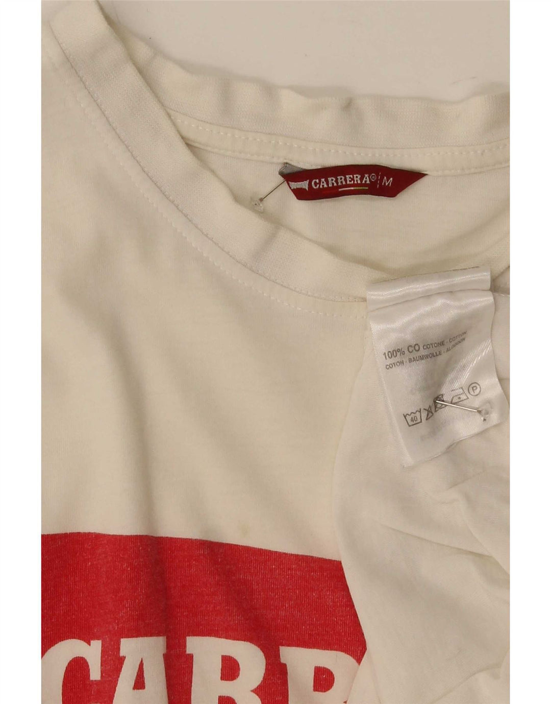Tricou grafic Carrera pentru bărbați Top, mediu, alb, bumbac