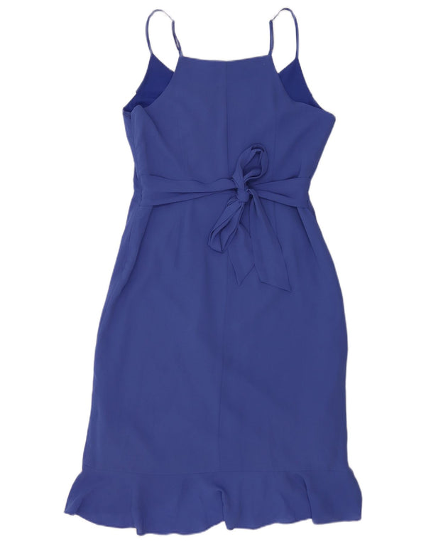 Rochie Oasis pentru femei, fără mâneci, cu volane în față, UK 12, albastru mediu
