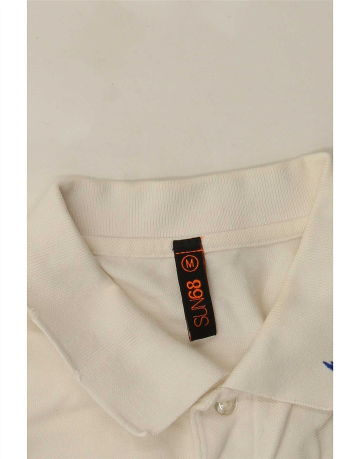 Tricou polo cu grafic Sun68 pentru bărbați, alb mediu