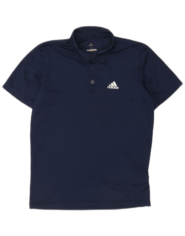 Tricou polo Adidas Climalite pentru bărbați, poliester bleumarin mic