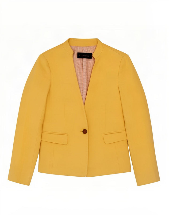 Jachetă pentru femei Zara cu 1 nasture, UK 6 XS Galben